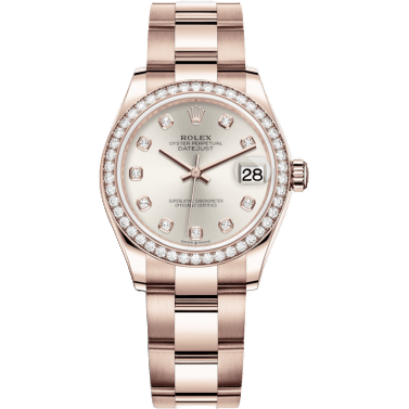 Datejust 31 Rose Gold / Diamond / Silver - Diamond / Oyster