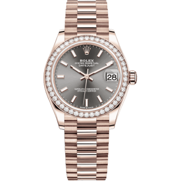 Datejust 31 Rose Gold / Diamond / Grey / President