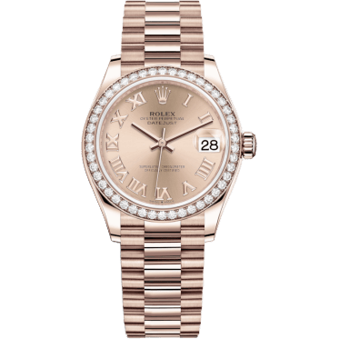Datejust 31 Rose Gold / Diamond / Rose - Roman / President