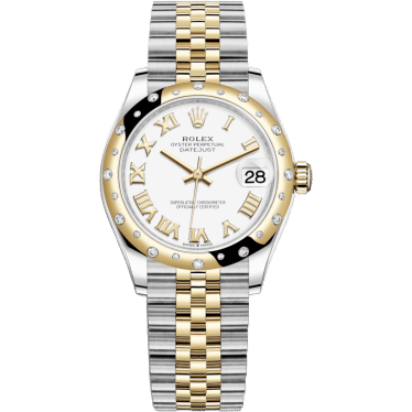 Rolex Datejust 31 Stainless Steel / Yellow Gold / Domed - Diamond / White - Roman / Jubilee 278343RBR-0002