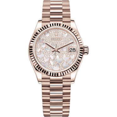 Rolex Datejust 31 Rose Gold / Fluted / Butterfly / President 78275-0021