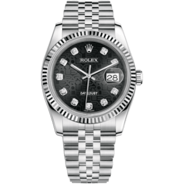 Rolex Datejust 36 Stainless Steel Fluted / Jubilee / Black Computer 116234-0079