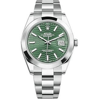 Rolex Datejust 41 Stainless Steel Smooth / Oyster / Green - Fluted 126300-0021