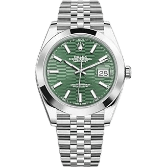 Rolex Datejust 41 Stainless Steel Smooth / Jubilee / Green - Fluted 126300-0022