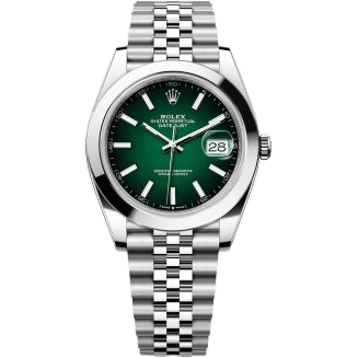 Rolex Datejust 41 Stainless Steel - Smooth / Green Ombré / Jubilee 126300-0026
