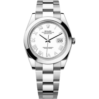 Rolex Datejust 41 Stainless Steel Smooth / White - Roman / Oyster 126300-0027