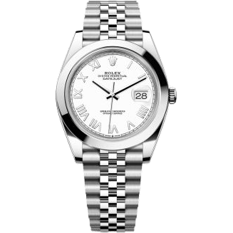 Rolex Datejust 41 Stainless Steel Smooth / White - Roman / Oyster 126300-0028