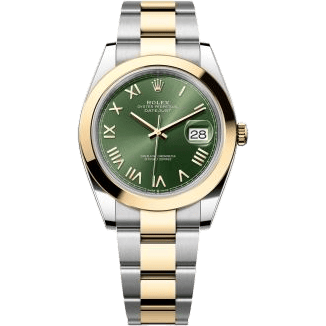 Rolex Datejust 41 Stainless Steel - Yellow Gold - Smooth / Green Roman / Oyster 126303-0023