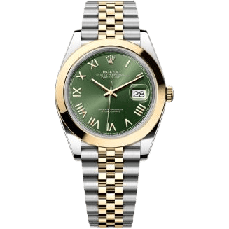 Rolex Datejust 41 Stainless Steel - Yellow Gold - Smooth / Green Roman / Jubilee 126303-0024