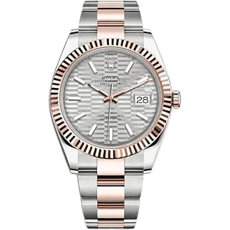 Datejust 41 Rolesor Everose - Fluted / Oyster / Silver - Fluted