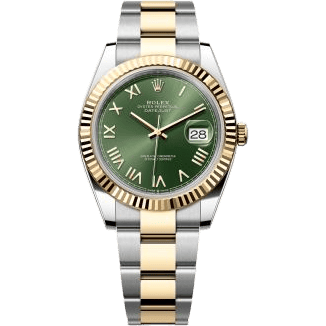 Rolex Datejust 41 Stainless Steel - Yellow Gold - Fluted / Green Roman / Oyster 126333-0023