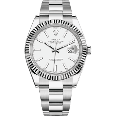 Datejust 41 Stainless Steel Fluted / Oyster / White