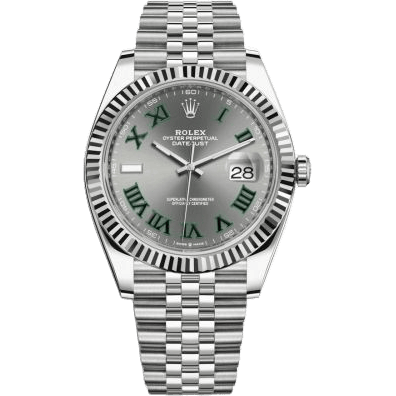 Rolex Datejust 41 Stainless Steel Fluted / Slate - Roman / Jubilee 126334-0022
