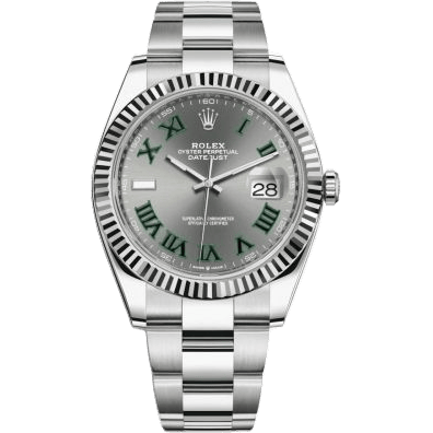 Rolex Datejust 41 Stainless Steel Fluted / Slate - Roman / Oyster 126334-0021