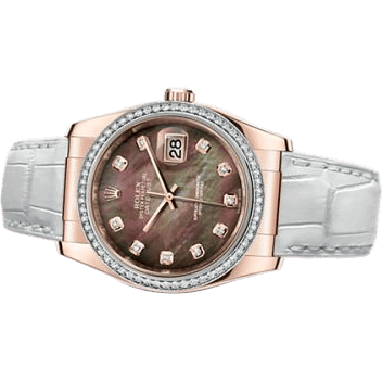 Datejust 36 Everose Strap Black Mother of Pearl Diamonds