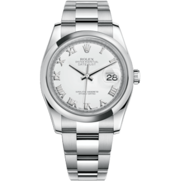 Rolex Datejust 36 Stainless Steel Domed / Oyster / White Roman 116200-0055