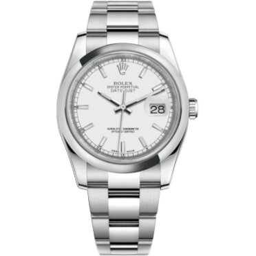 Rolex Datejust 36 Stainless Steel Domed / Oyster / White 116200-0058