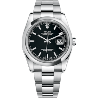Rolex Datejust 36 Stainless Steel Domed / Oyster / Black 116200-0059