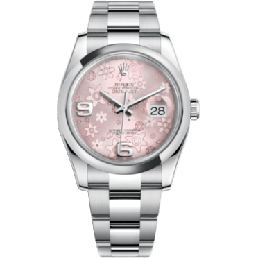 Rolex Datejust 36 Stainless Steel Domed / Oyster / Pink Floral 116200-0072