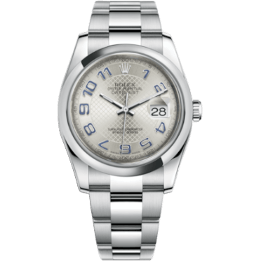 Rolex Datejust 36 Stainless Steel Domed / Oyster / Silver Arabic 116200-0074