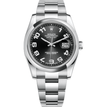 Rolex Datejust 36 Stainless Steel Domed / Oyster / Black Arabic 116200-0078