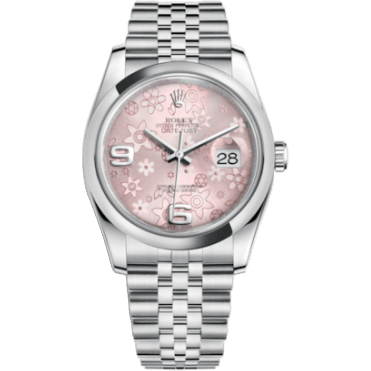 Rolex Datejust 36 Stainless Steel Domed / Jubilee / Pink Floral 116200-0086