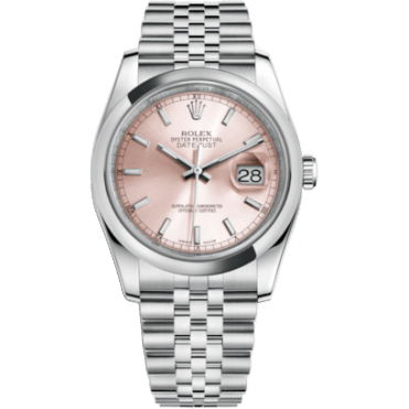 Rolex Datejust 36 Stainless Steel Domed / Jubilee / Pink 116200-0095