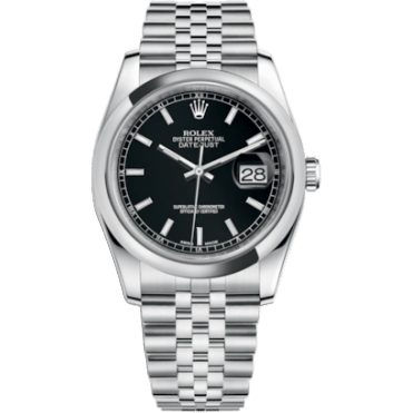 Rolex Datejust 36 Stainless Steel Domed / Jubilee / Black 116200-0099