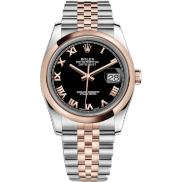 Datejust 36 Rolesor Everose Domed / Jubilee / Black Roman