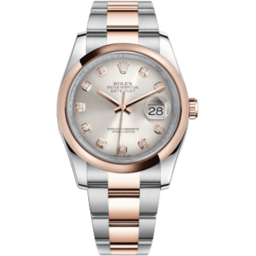 Datejust 36 Rolesor Everose Domed / Oyster / Silver Diamond