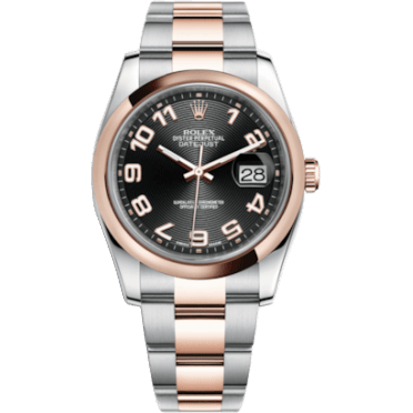 Datejust 36 Rolesor Everose Domed / Oyster / Black Arabic