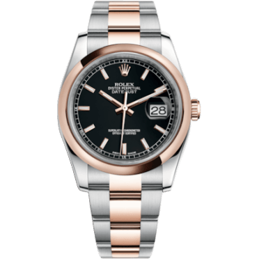 Datejust 36 Rolesor Everose Domed / Oyster / Black