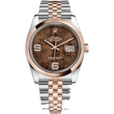 Datejust 36 Rolesor Everose Domed / Jubilee / Chocolate Floral