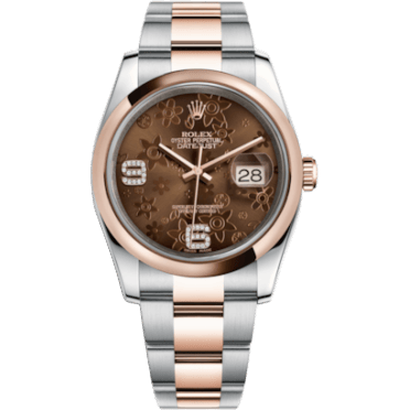 Datejust 36 Rolesor Everose Domed / Oyster / Chocolate Floral