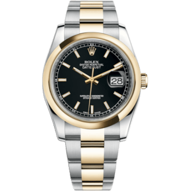 Rolex Datejust 36 Rolesor Yellow Domed / Oyster / Black 116203-0126