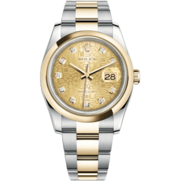 Rolex Datejust 36 Rolesor Yellow Domed / Oyster / Champagne Computer 116203-0129
