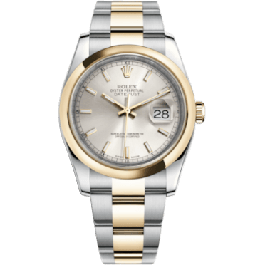 Rolex Datejust 36 Rolesor Yellow Domed / Oyster / Silver 116203-0131