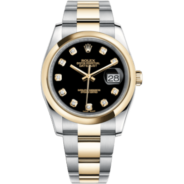 Rolex Datejust 36 Rolesor Yellow Domed / Oyster / Black Diamond 116203-0133