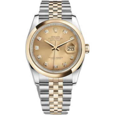 Rolex Datejust 36 Rolesor Yellow Domed / Jubilee / Champagne Diamonds 116203-0140