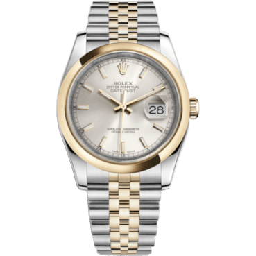 Rolex Datejust 36 Rolesor Yellow Domed / Jubilee / Silver 116203-0143