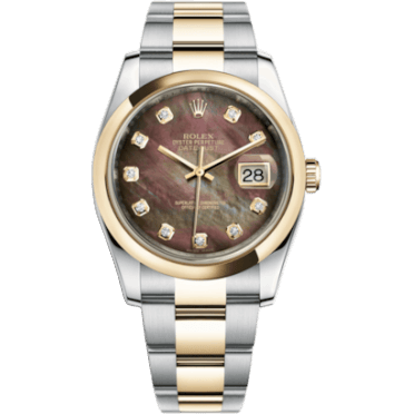 Rolex Datejust 36 Rolesor Yellow Domed / Oyster / Brown MOP 116203-0149