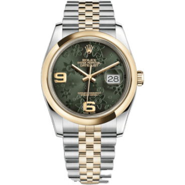 Rolex Datejust 36 Rolesor Yellow Domed / Jubilee / Green Floral 116203-0162