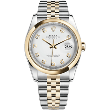 Rolex Datejust 36 Rolesor Yellow Domed / Jubilee / White Diamond 116203-0175