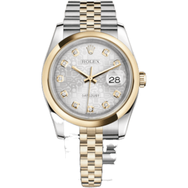 Rolex Datejust 36 Rolesor Yellow Domed / Jubilee / Silver Computer 116203-0177