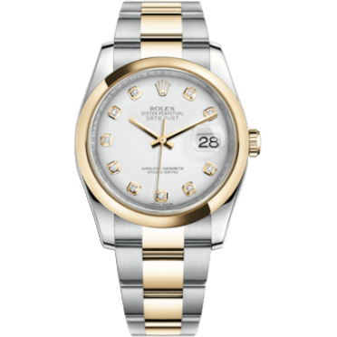 Rolex Datejust 36 Rolesor Yellow Domed / Oyster / White Diamond 116203-0187