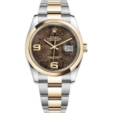 Rolex Datejust 36 Rolesor Yellow Domed / Oyster / Bronze Floral 116203-0188