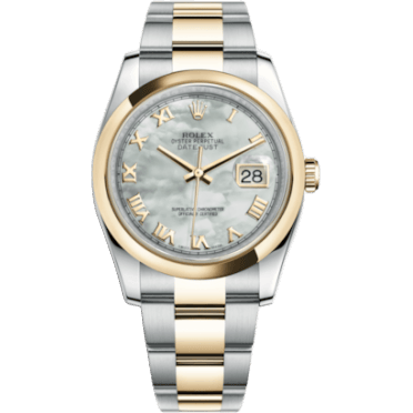 Rolex Datejust 36 Rolesor Yellow Domed / Oyster / MOP Roman 116203-0190