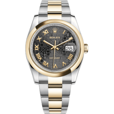 Rolex Datejust 36 Rolesor Yellow Domed / Oyster / Black Computer Roman 116203-0191