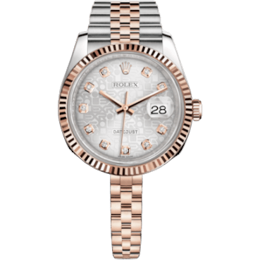 Datejust 36 Rolesor Everose Fluted / Jubilee / Silver Computer