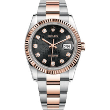 Datejust 36 Rolesor Everose Fluted / Oyster / Black Computer